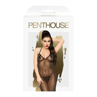 Платье в пол с люрексовой ниткой + стринги Penthouse Love on Fire Black, размер M/L картинка