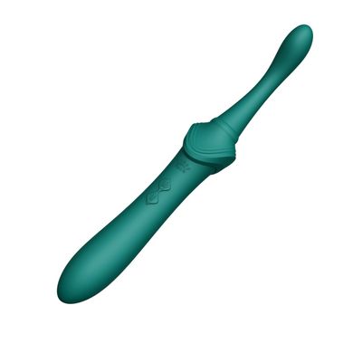 Вагінально-кліторальний вібратор із насадками Zalo Bess Turquoise Green (діаметр 3,2 см) зображення