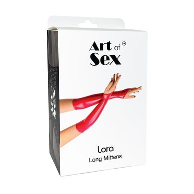 Довгі червоні вінілові мітенки Art of Sex Lora, розмір S зображення