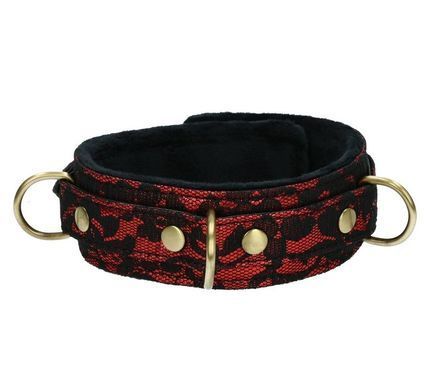 Кожаный ошейник с кружевом + поводок Liebe Seele Victorian Garden Collar with Leash картинка
