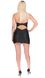 Міні-сукня з екошкіри зі шнурівкою + трусики Passion Celine Chemise black, розмір 4XL/5XL картинка 7