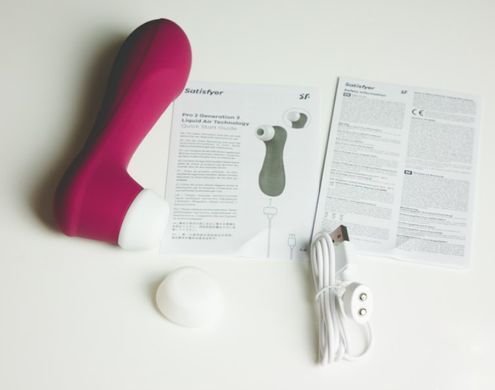 Смарт вакуумний кліторальний стимулятор з вібрацією Satisfyer Pro 2 Generation 3 with Liquid Air Connect App Wine Red зображення