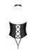 Боди из эко-кожи с имитацией шнуровки Passion Nancy Body black, размер L/XL картинка 6