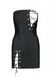 Міні-сукня з екошкіри зі шнурівкою + трусики Passion Celine Chemise black, розмір 4XL/5XL картинка 3