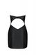 Міні-сукня з екошкіри зі шнурівкою + трусики Passion Celine Chemise black, розмір 4XL/5XL картинка 4