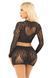 Комплект зі стразами: топ та спідничка Leg Avenue Rhinestone Crop Top and Mini Skirt One Size, Black картинка 2