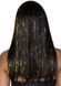 Перука довга з золотими прядками Leg Avenue Long bang wig with tinsel Black/Gold картинка 2