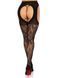 Мереживні стокінги Leg Avenue Eyelet lace suspender hose Black One Size картинка 2