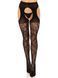 Мереживні стокінги Leg Avenue Eyelet lace suspender hose Black One Size картинка 1
