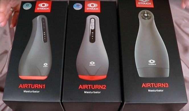 Мастурбатор с вибрацией, подогревом и счетчиком фрикций Otouch AIRTURN 1 картинка