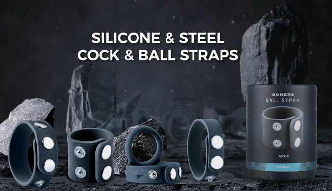 Регульоване ерекційне кільце на кнопках Boners Ball Strap, розмір S/M зображення