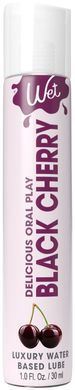 Їстівний лубрикант на водній основі без цукру Wet Oral Play Black Cherry, черешня (30 мл) зображення