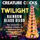 Фентезійний фалоімітатор скляний Creature Cocks Twilight Rainbow Glass Dildo (діаметр 5,1 см) картинка 6