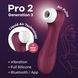 Смарт вакуумний кліторальний стимулятор з вібрацією Satisfyer Pro 2 Generation 3 with Liquid Air Connect App Wine Red картинка 20