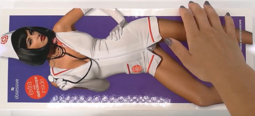 Ролевый костюм медсестры Obsessive Emergency dress + stetoscope, размер S/M картинка