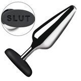 Фото Металева анальна пробка Master Series Butt Slut Metal & Silicone Butt Plug Silver (діаметр 3,8 см)