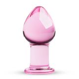 Фото Рожева анальна пробка зі скла Gildo Pink Glass Buttplug No. 27 (діаметр 4,5 см)