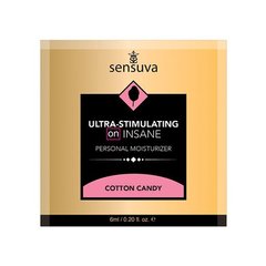 Пробник стимулюючого лубриканта на гібридній основі Sensuva Ultra-Stimulating On Insane Cotton Candy, солодка вата (6 мл) зображення
