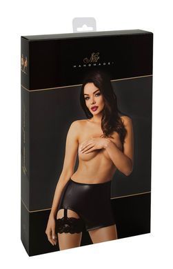 Юбка мини с гартером Noir Handmade F345 Powerwetlook skirt with garter, размер S картинка