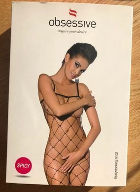 Бодістокінг у велику сітку Obsessive Bodystocking N102, розмір S/M/L зображення