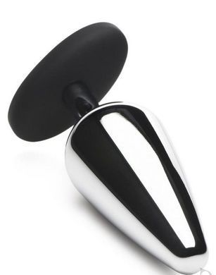 Металева анальна пробка Master Series Butt Slut Metal & Silicone Butt Plug Silver (діаметр 3,8 см) зображення