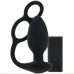 Анальна вібропробка з ротацією + пульт ДК Nexus Tornado Cock and Ball Ring (діаметр 3,9 см) зображення