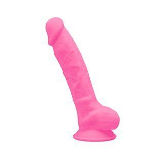 Фаллоимитатор светящийся в темноте SilexD Johnny Glow in the dark Pink, силикон+Silexpan (диаметр 3,5 см) картинка
