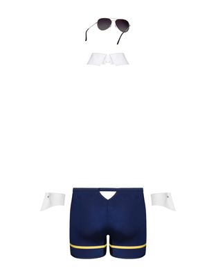 Эротический костюм пилота: боксеры, манжеты, воротник, очки Obsessive Pilotman set, размер S/M картинка