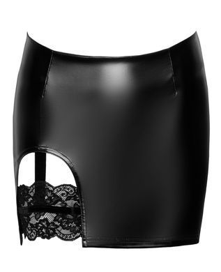 Юбка мини с гартером Noir Handmade F345 Powerwetlook skirt with garter, размер S картинка