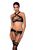 Сексуальний набір: бюстгальтер з халтером, трусики та пояс для панчох Passion Amanda Set black, розмір L/XL зображення