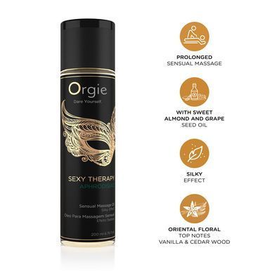 Масажна олія Orgie Sexy Therapy Aphrodisiac, ваніль та кедр (200 мл) зображення