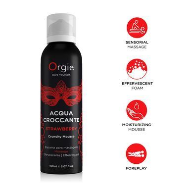 Масажна пінка з ефектом бульбашок, що лопаються Orgie Acqua Croccante Strawberry, полуниця (150 мл) зображення