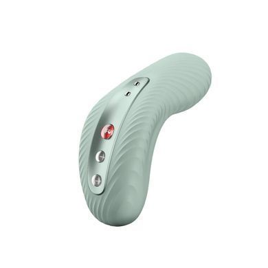 Накладной клиторальный вибратор с эффектом постукивания пальцем Fun Factory LAYA III sage green картинка