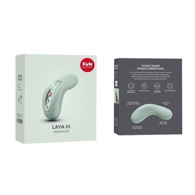 Накладной клиторальный вибратор с эффектом постукивания пальцем Fun Factory LAYA III sage green картинка