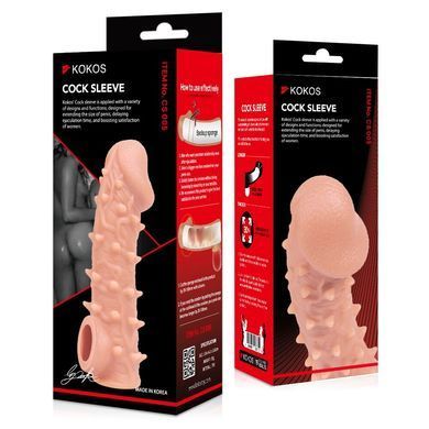 Насадка на член з отвором для мошонки Kokos Cock Sleeve CS 005, розмір M зображення