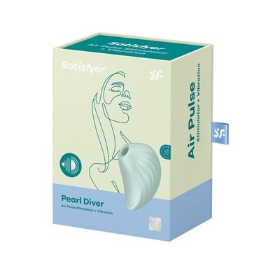 Вакуумный клиторальный стимулятор - ракушка с вибрацией Satisfyer Pearl Diver Mint картинка