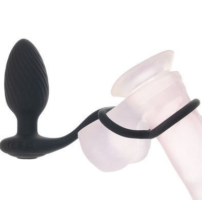Анальна вібропробка з ротацією + пульт ДК Nexus Tornado Cock and Ball Ring (діаметр 3,9 см) зображення