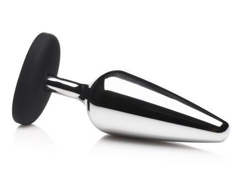 Металева анальна пробка Master Series Butt Slut Metal & Silicone Butt Plug Silver (діаметр 3,8 см) зображення