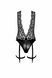 Боди с кружевным верхом и подвязками Noir Handmade F297 Libido Deep-V bodysuit with collar, perl chain and garter, размер S картинка 5
