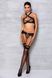 Сексуальний набір: бюстгальтер з халтером, трусики та пояс для панчох Passion Amanda Set black, розмір L/XL картинка 3