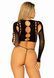 Комплект топ + стринги Leg Avenue Long sleeve crop top & string Black One Size картинка 2