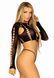Комплект топ + стринги Leg Avenue Long sleeve crop top & string Black One Size картинка 4