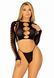 Комплект топ + стринги Leg Avenue Long sleeve crop top & string Black One Size картинка 1