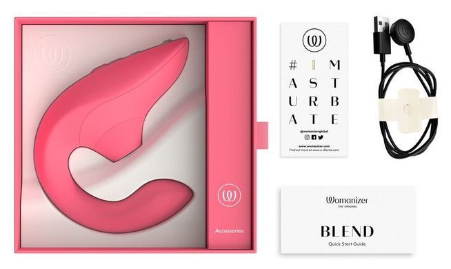 Вакуумний кліторальний стимулятор-вібратор Womanizer Blend Vibrant Rose зображення