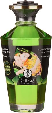 Масажна олія їстівна органічна Shunga APHRODISIAC WARMING OIL Exotic green tea (Екзотичний зелений чай) 100 мл зображення