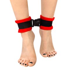 Поножи плюшеві на липучках Art of Sex Ankle Cuffs Soft Touch, червоні зображення