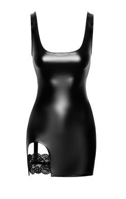 Платье мини с гартером Noir Handmade F344 Powerwetlook dress with garter, размер S картинка