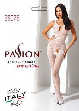 Бодістокінг-комбінезон Passion BS078, білий зображення