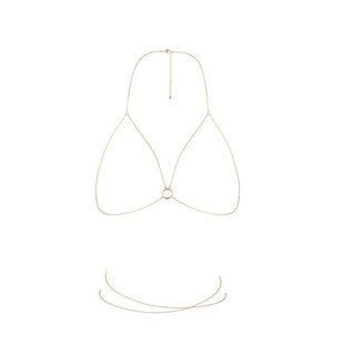 Украшение-портупея Bijoux Indiscrets Magnifique Bra Chain - Gold картинка