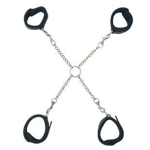 Хрестовина + пов'язка на очі Punishment Hog-Tie Black зображення